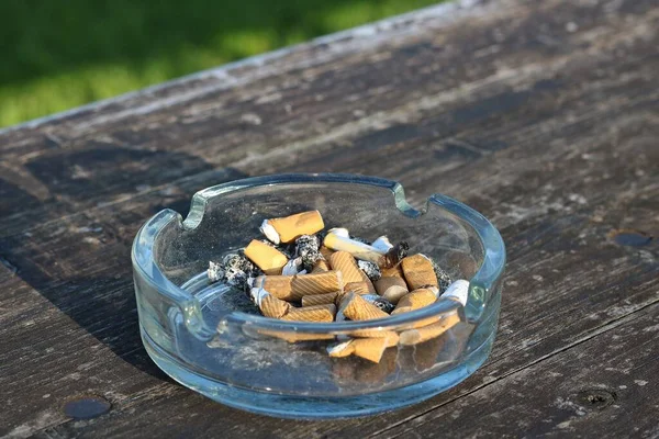 Ashtray Full Cigarette Butts — Stock Photo, Image