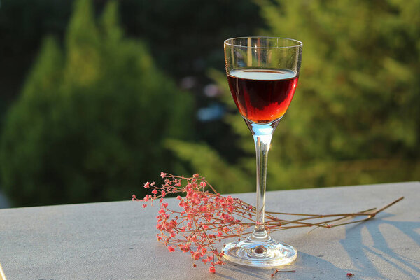 Sweet liqueur in a glass