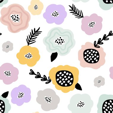 Flowers seamless repeat pattern print