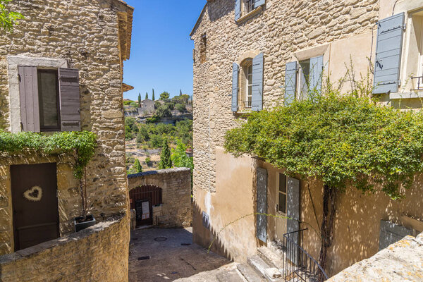 Gordes, Vaucluse, Provence-Alpes-Cote d'Azur, France. Houses in a small town in Provence.