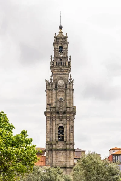 Europa Portugal Oporto Campana Torre Del Reloj Iglesia Clerigos Oporto — Foto de Stock