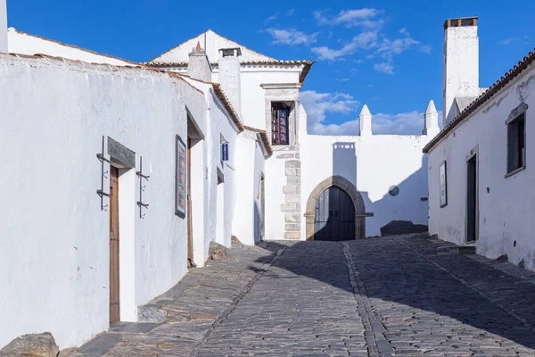 Europa Portugal Monsaraz Steet Befestigten Mittelalterlichen Dorf Monsanaz — Stockfoto