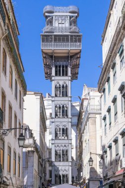 Avrupa, Portekiz, Lizbon. 18 Nisan 2022. San Justa asansörü. San Justa asansörü, tarihi bölgede bir asansör..