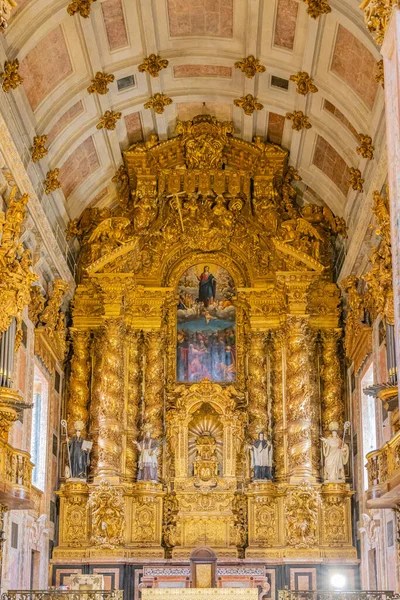 Europa Portogallo Porto Aprile 2022 Altare Oro Decorato Presso Cattedrale — Foto Stock