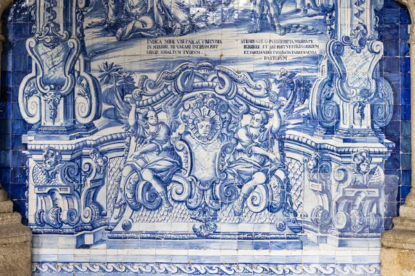 Europa Portugal Porto April 2022 Historische Traditionele Hand Geschilderde Azulejos — Stockfoto