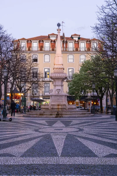 葡萄牙 里斯本2022年4月18日 里斯本的马赛克鹅卵石广场 — 图库照片
