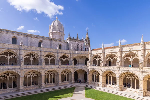 stock image Europe, Portugal, Lisbon. April 19, 2022. The Jeronimos Monastery, burial site of Vasco da Gama, and an example of Portugese Gothic Maueline architecture. A UNESCO World Heritage Site.