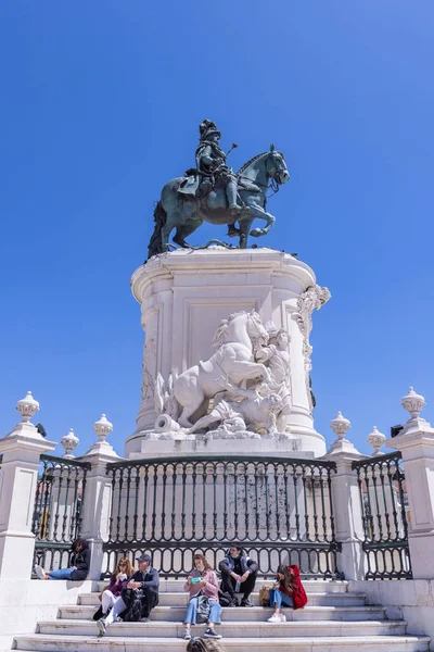 Europa Portugal Lisboa Abril 2022 Estatua Ecuestre Del Rey José —  Fotos de Stock