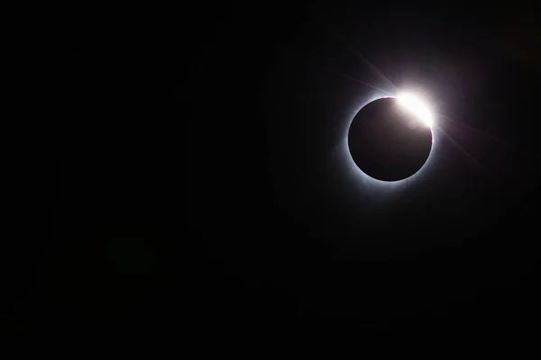 Usa Wyoming Augustus 2017 Totale Zonsverduistering Het Diamanten Ring Effect — Stockfoto