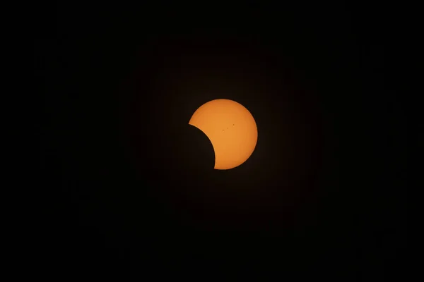 Usa Wyoming Srpna2017 Úplné Zatmění Slunce Poslední Kousíček Měsíce Odchází — Stock fotografie