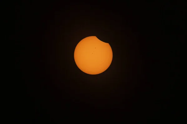 Usa Wyoming Agosto 2017 Comienzo Del Eclipse Solar Total Manchas —  Fotos de Stock