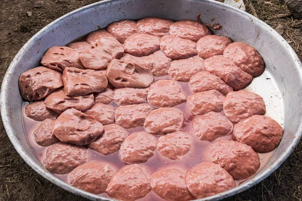 Шринагар Джамму Кашмир Индия Подготовка Пищи Свадьбе Шринагаре — стоковое фото