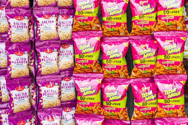 Rainawari Srinagar Jammu Kashmir India November 2022 Bags Snacks Sale — Stock Photo, Image