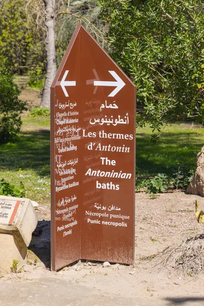 Thermes Antonin Carthage Tunis Tunisie Signe Entrée Des Thermes Antonin — Photo