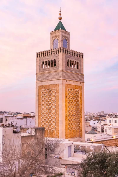 Medina Tunis Tunisie Minaret Grande Mosquée Dans Médina Tunis — Photo