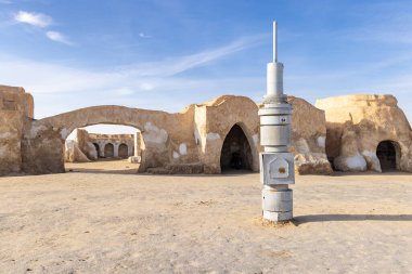 Nafta, Tozeur, Tunus. 18 Mart 2023. Tunus, Nafta yakınlarındaki Mos Espa pazarına yönelik Star Wars filmi..