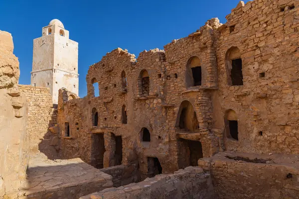 Chenini, Tataouine, Tunisia. Ancient stone ruins in the town of Tatouine.