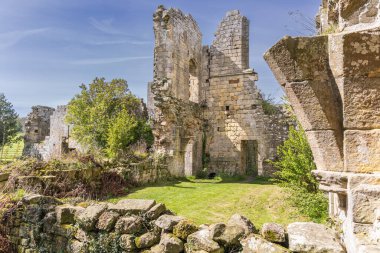 Jervaulx, Ripon, Kuzey Yorkshire, İngiltere, Büyük Britanya, Birleşik Krallık. 30 Nisan 2022. Jervaulx Manastırı 'nın kalıntıları, 12. yüzyıldan kalma bir manastır..