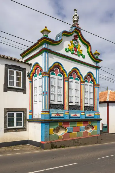 stock image Porto Judeu, Terceira, Azores, Portugal. Temple of the Holy Spirit, known as an Imperio, in Porto Judeu.