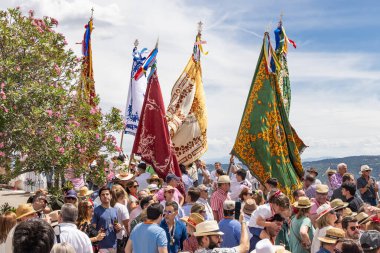 Virgen de la Cabeza, Andujar, Jaen Eyaleti, Endülüs, İspanya. 30 Nisan 2023. Cabeza Bakiresi için yapılan geleneksel hac ziyaretinde, Cabeza Leydimiz.