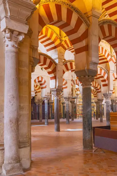 stock image Centro District, Cordoba, Cordoba Province, Andalusia, Spain. May 2, 2023. Interior of the the Cordoba Cathedral, also known as the Mezquita Basilica, a former Moorish mosque.