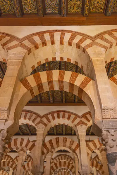 stock image Centro District, Cordoba, Cordoba Province, Andalusia, Spain. May 2, 2023. Interior of the the Cordoba Cathedral, also known as the Mezquita Basilica, a former Moorish mosque.