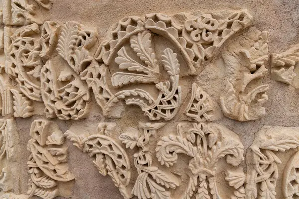 stock image Medina Azahara, Cordoba, Cordoba Province, Andalusia, Spain. May 3, 2023. Decorative stone work at the archaeological site of Medina Azahara, a Moorish fortified palace outside of Cordoba.