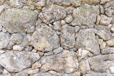 Goliad, Teksas, Birleşik Devletler. Kaba bir taş duvardaki desenler.