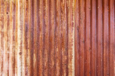 Gonzales, Teksas, Birleşik Devletler. Paslanmış bir metal duvarın ayrıntıları..