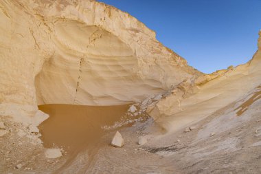 Beyaz Çöl Ulusal Parkı, Al Farafra, New Valley, Mısır. Mısır 'ın batı çölünde kaya oluşumları.