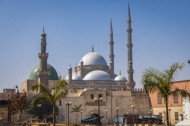 Al Khalifa, Old Cairo, Cairo, Egypt. Domes and minarets on the Cairo Citadel. clipart