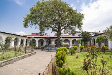 Santiago Atitlan, Solola, Guatemala. March 13, 2024. Courtyard at the Church of Saint James the Apostle in Santiago Atitlan. clipart