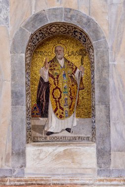 İtalya, Venedik. 27 Mar 2023. San Marco Bazilikası. Aziz Nicholas Mozaiği.