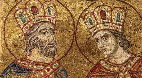 İtalya, Venedik. 27 Mar 2023. San Marco Bazilikası. Kral Davud ve Kral Süleyman 'ın Mozaiği.