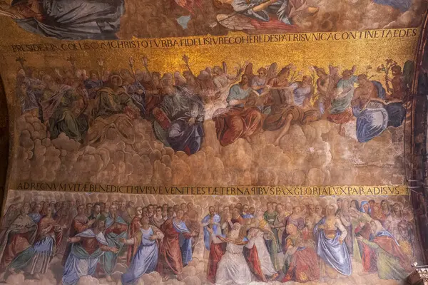 İtalya, Venedik. 27 Mar 2023. San Marco Bazilikası. Duvar resmi ve mozaik.