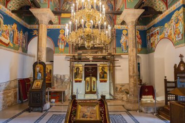 Ohri, Kuzey Makedonya. 6 Eylül 2024. Ohri Gölü kıyısındaki Aziz John Kilisesi 'nin içinde..