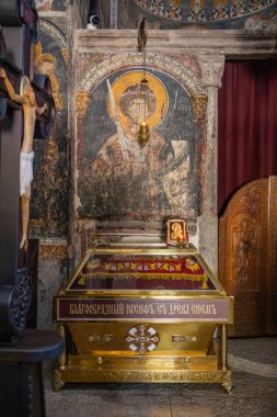 Staro Nagorichane, Kuzey Makedonya. 8 Eylül 2024. Staro Nagorichane 'deki Aziz George Kilisesi' nin tarihi duvar resimleri..