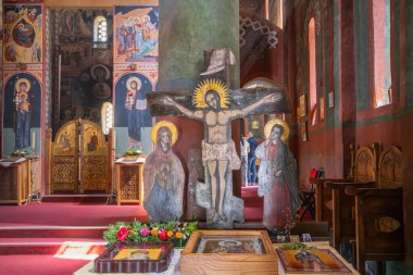 Klenike, Bujanovac, Pcinja Bölgesi, Sırbistan. 8 Eylül 2024. Saygıdeğer Prohor Pchinjski Manastırı 'ndaki kilisenin içinde..