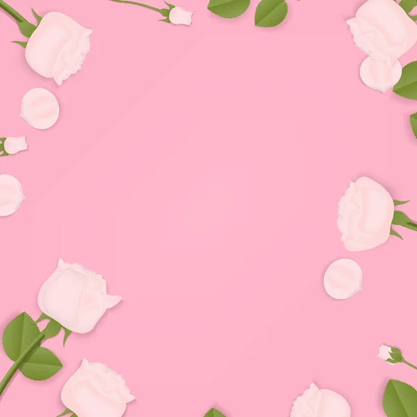 Set Cornice Rosa Carta Sfondo Rosa Taglio Carta Design Artigianale — Vettoriale Stock
