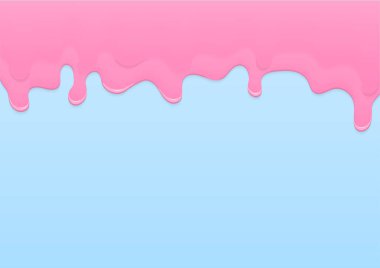 Mavi arkaplanda eriyen pembe krema
