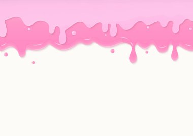 Fırın geçmişi. Çilek kremi eriyor ve fotokopi alanı olan beyaz bir arkaplanda düşüyor.