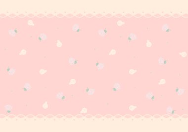 Güzel geçmiş. Şeftali rengi arka planda dantel çerçeveli pembe ve krem rengi güller..