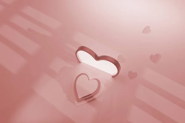 Sanftes Rosa Monochromes Aussehen Valentinstag Produktwerbung Vorlage Kopierraum — Stockfoto
