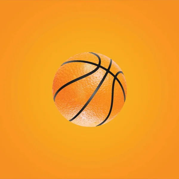 Turunculu Basketbol Topu Spor Sağlıktır Modern Yemek Konsepti Mesaj Için — Stok fotoğraf