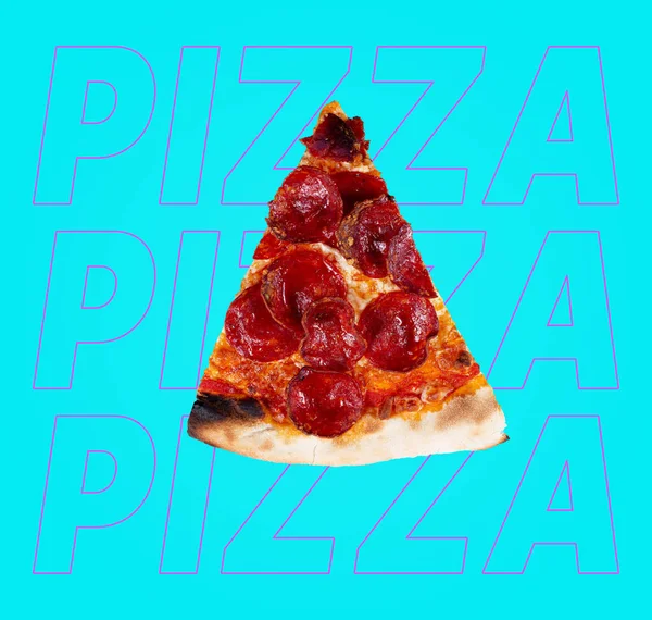 Scheibe Pizzasalami Pizza Mit Pfefferoni Salami Ansicht Von Oben — Stockfoto
