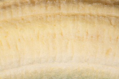 Arka plan olarak muz dokusu. Bir muzun yakın çekimi. Makro fotoğraf.