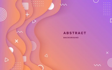 Mor ve Orange gradyan arkaplan dinamik ışık ve gölge. Sıvı dinamik şekiller soyut bileşimi oluşturur. Modern zarif tasarım arka planı. Resim vektörü 10 eps