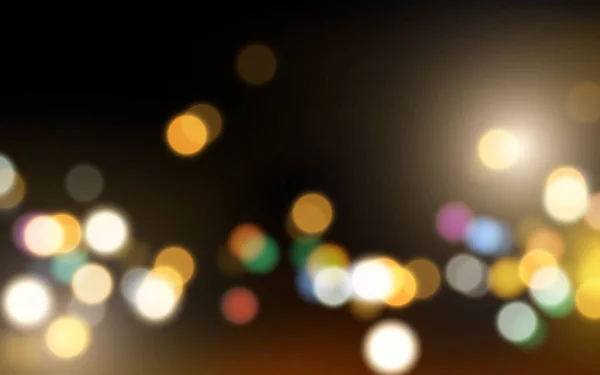 夜幕降临时的城市灯光柔和的灯光抽象的背景 矢量发出10个图解Bokeh粒子 背景装饰 — 图库矢量图片