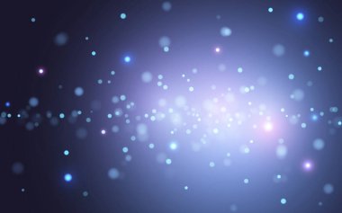 Yumuşak Gradyan Arkaplanda Gece Yarısı Mavi Bokeh Işıkları. Zarif Işıltılı Mavi Görüntü İnce Twinkles, Arka plan dekorasyonu