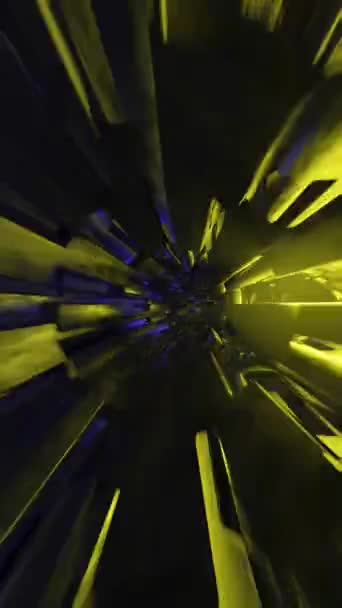 Pionowa Pętla Animacji Niekończącym Się Tunelem Zjazdowym Futurystycznym Stylu Ciepłych — Wideo stockowe